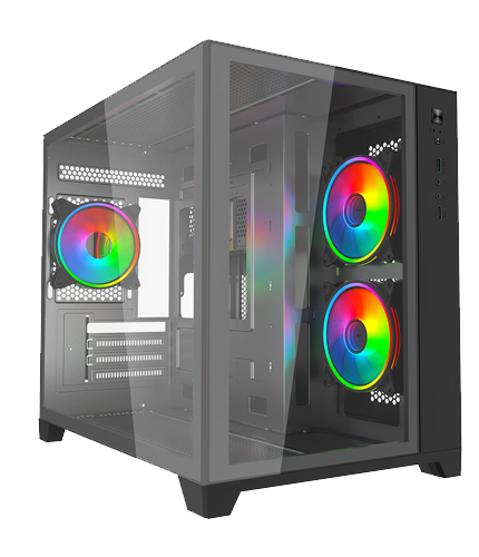 VIDA Akira V2 ARGB mATX PC Case - Black